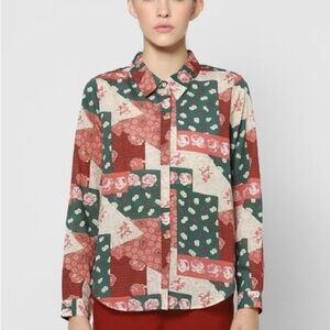 Floral Patchwork Button-Down Shirt US Small UK 36 NWT ONLY